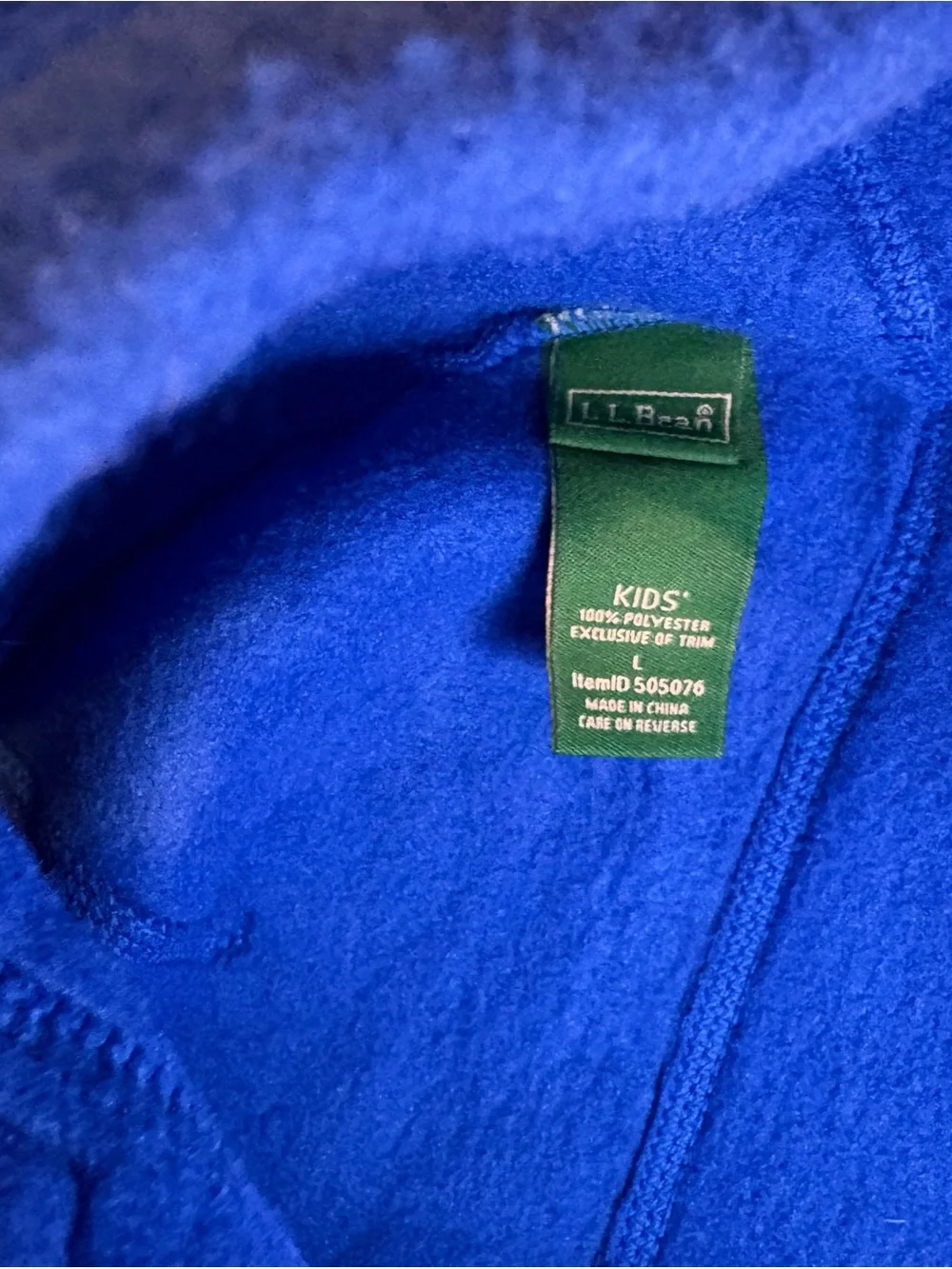 L.L.Bean Bright Blue Kids' Fleece Hoodie